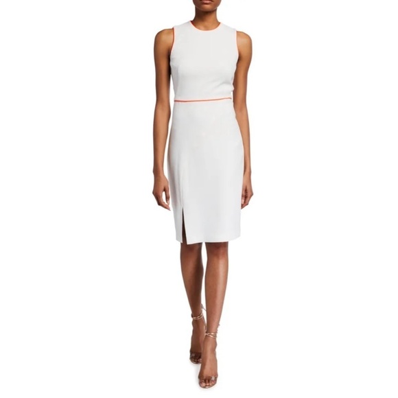 Black Halo Puma Sleeveless Sheath Dress in Sugar/Orange Size 8 - Picture 1 of 13